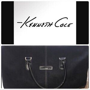 Kenneth Cole suede duffle weekender travel bag